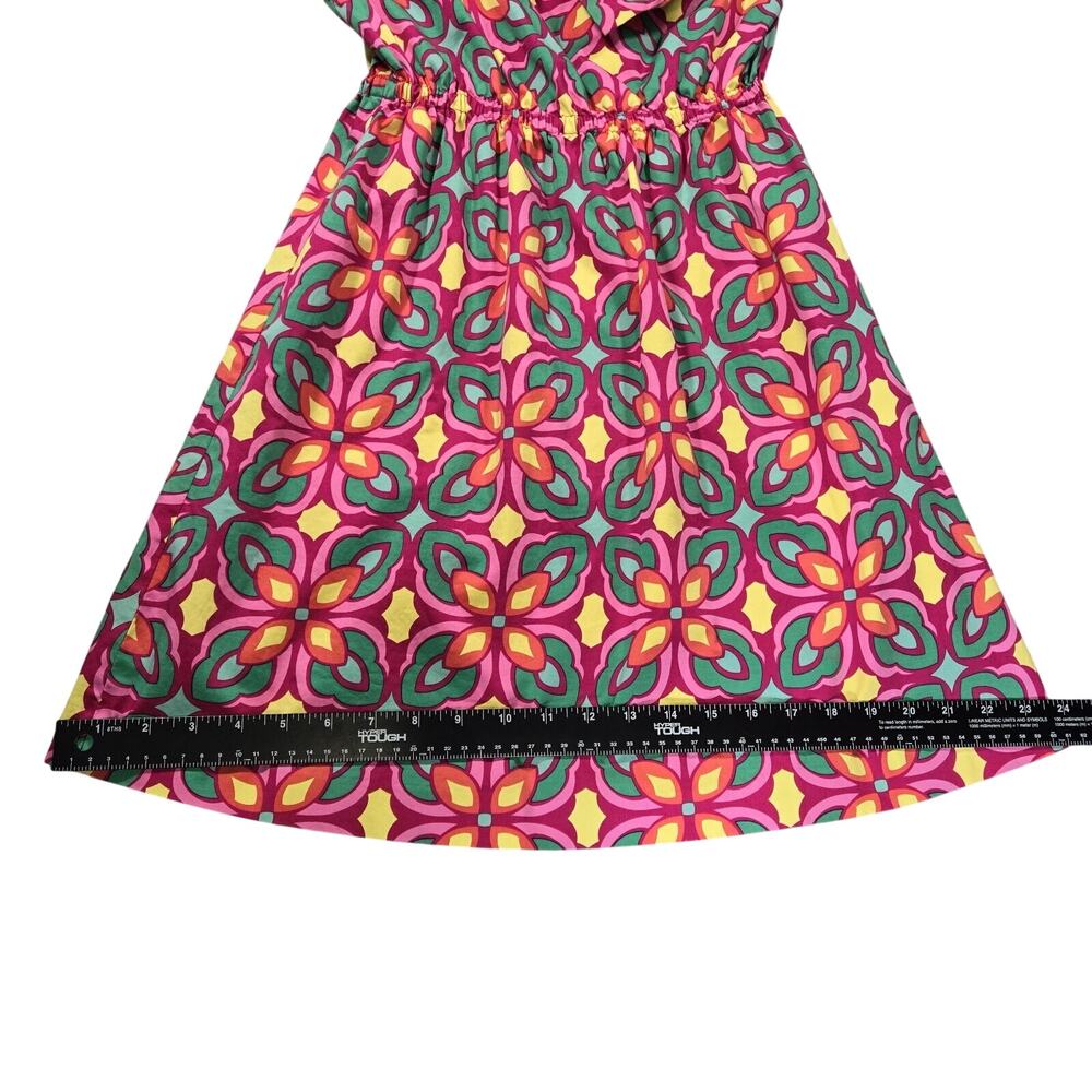 Ellen Ollie Sz 4 One Shoulder Dress Bow Bright Pink 80s 90s Southern Fit Flare - Picture 4 of 13